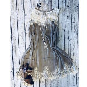 Taupe lace dress